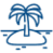 Icon of island with a palmera surrounded by the sea